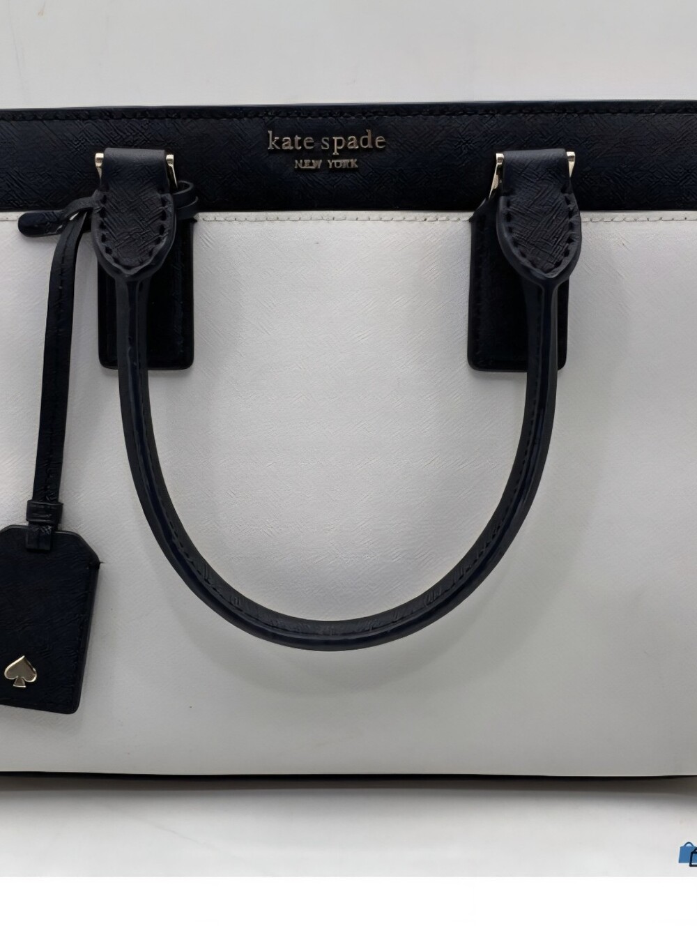 kate spade Black and White Saffiano Leather Satchel